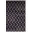 Tapis bleu marine / ivoire marocain en laine noué à la main 5 pi x 8 pi