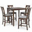 Ensemble de table de salle à manger carrée 5 pièces en bois, ensemble de table de cuisine compacte au fini noyer comprenant 4 chaises rembourrées rembourrées, mobilier de salle à manger peu encombrant-2072385356