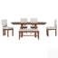 Ensemble de table de salle à manger extensible en bois 6 pièces avec banc et chaises rembourrées, conception traditionnelle pour les réunions de famille