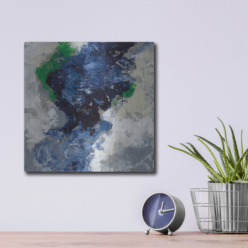 «Northern Coast IV» par Silvia Vassileva, art mural en métal, 36 po x 36 po, H 12 po x l 12 po