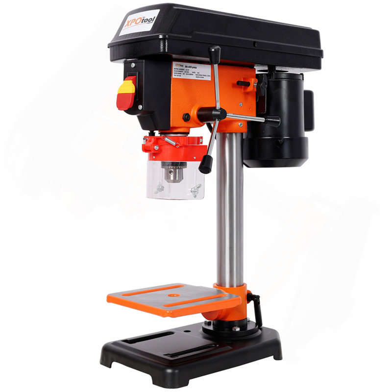 8" Swing Benchtop Drill Press with Laser & Vise Clamp, 5 Adjustable Speed 770 to 3410 RPM, 0-45 Degree Tilting Worktable, Compact Tabletop Drilling Machine for Woodworking & Metal Fabrication
