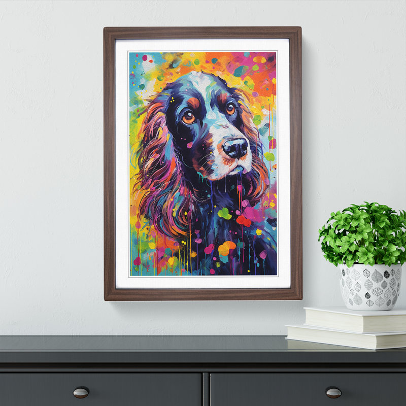 Single Picture Frame Print on Wood, 34cm H x 25cm W, Walnut Framed