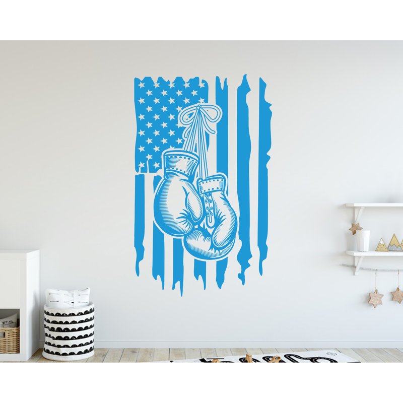 Adhésif décoratif gants de boxe, décoration de chambre de drapeau américain pour enfants 459DRE, 46 po x 75 po