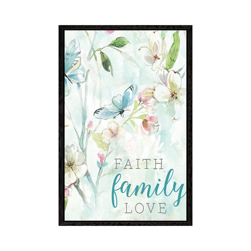 Faith Family Love by Carol Robinson - Print on Canvas, 66.04 cm H x 45.72 cm W, Black Framed Canvas