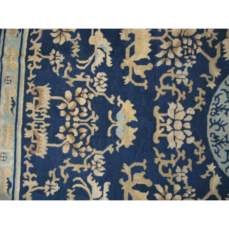 Antique Ningxia Chinese Knotted Rug