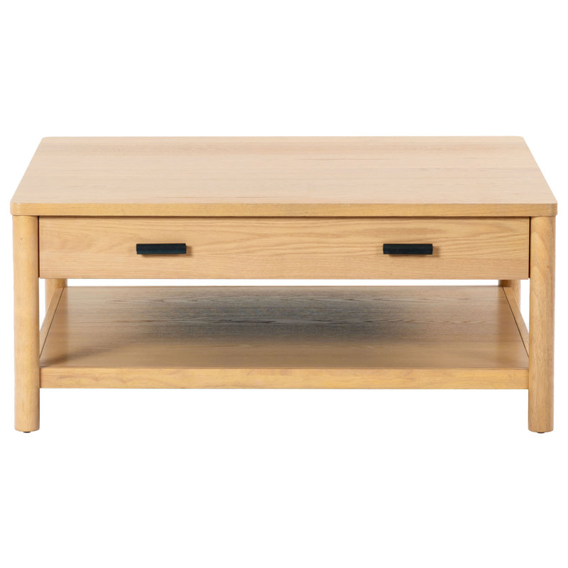 Jaylessa Wood 1 Drawer Coffee Table, Natural