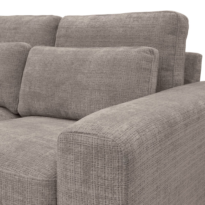 4 Seater Corner Sectional, Taupe, Left Hand