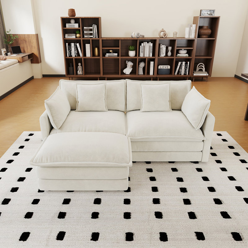 Sofa, Beige Chenille