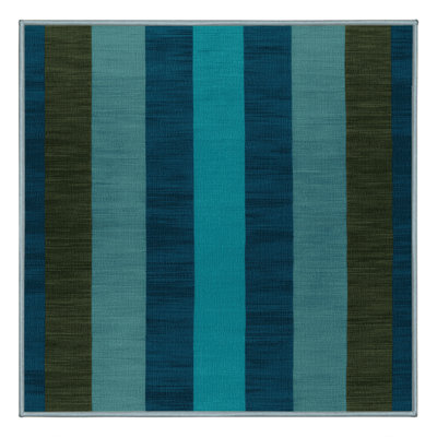 Machine Washable Checkered Blue Area Rug
