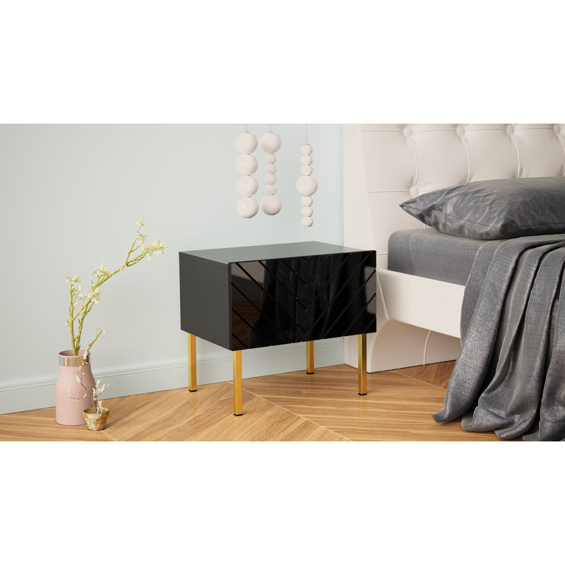 Antich 50cm W Manufactured Wood Bedside Table
