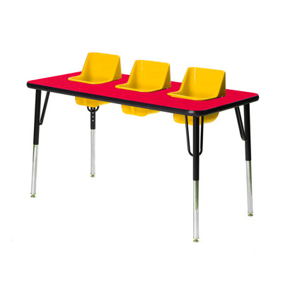 Laminate Adjustable Rectangle 3 Students Activity Table