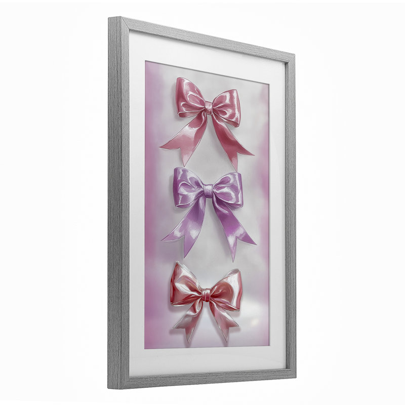 Blush and Satin Elegance, reproduction sous verre encadrée, design par Annabelle Hall, Cadre de ferme gris, H 23 po x l 17 po