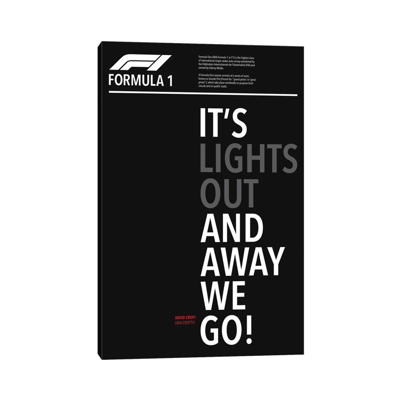 It's Lights out and away We Go - Wrapped Canvas Typography, 101.6 cm H x 66.04 cm W