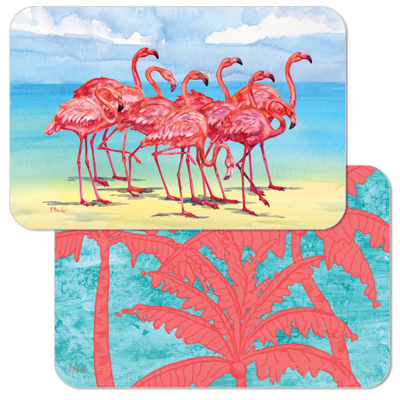 Napperons en plastique réversible Flamingo Horizon