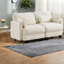 Canapé d'angle ajustable ajustable, 2 places en chenille beige, style moderne et compact.