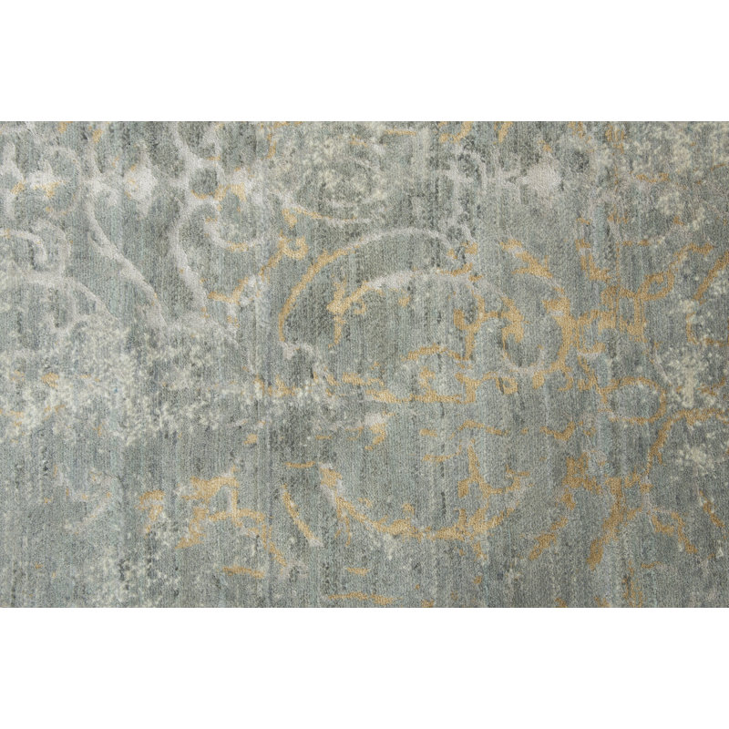 Tapis gris en laine Power Loom, Rectangle 5 pi x 8 pi