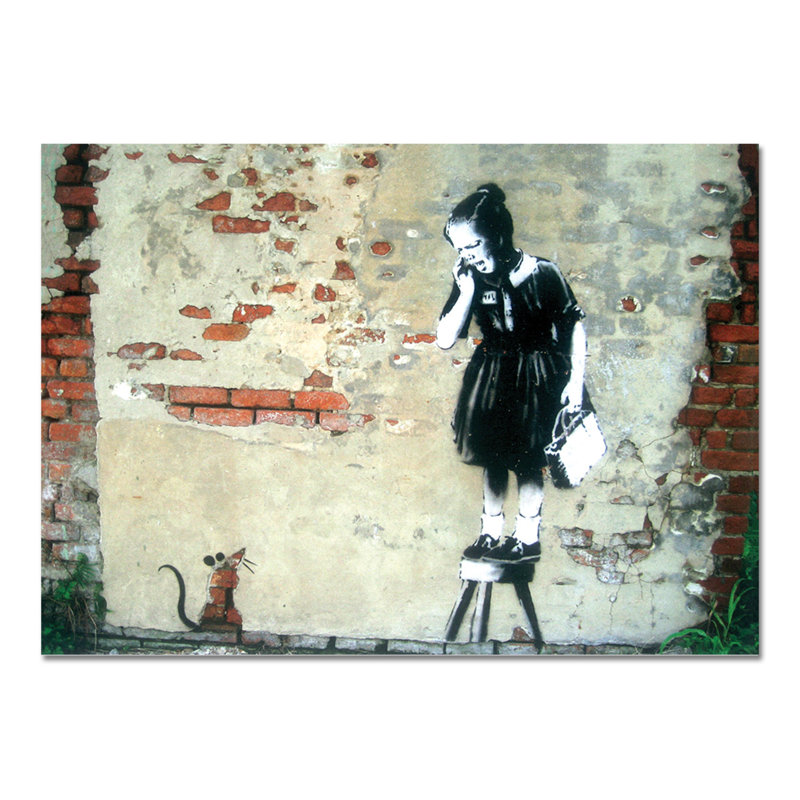 Baby Mouse by Banksy - No Frame Painting on Plastic / Acrylic, 65cm H x 95cm W