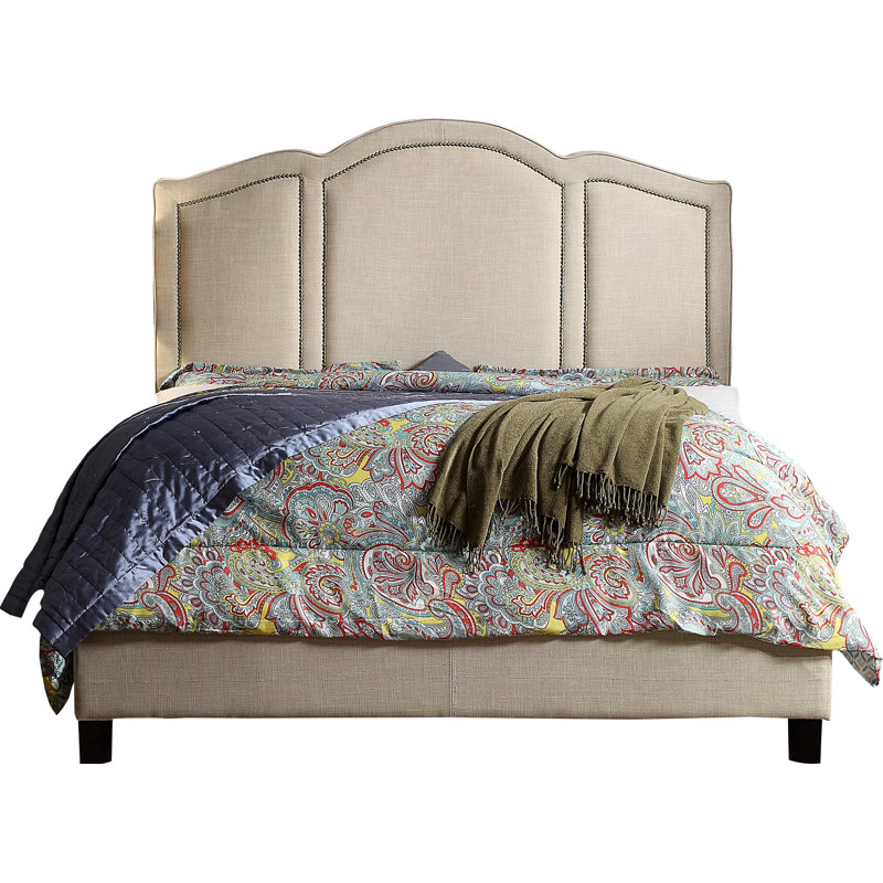 Grand lit tapissier standard Borkowski, Tissu - Beige