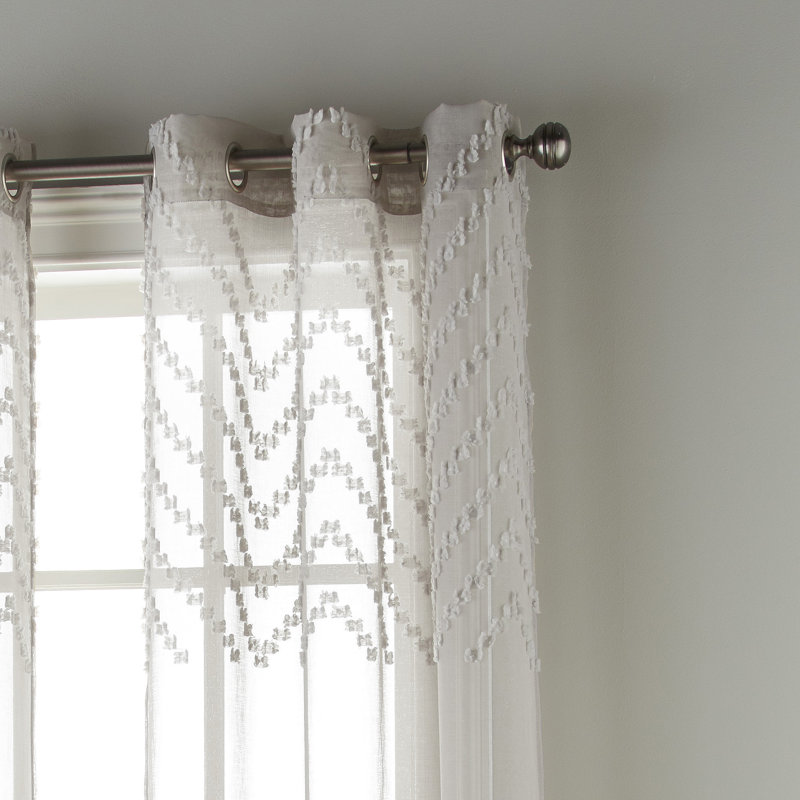 Quinlen Sheer Curtain Pair, Gray