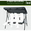 Balancelle de patio réglable pour 3 personnes à baldaquin pour les espaces extérieurs, au bord de la piscine et dans la cour, rembourrée, baldaquin, support en acier, assemblage requis avec balcon inclinable, sièges confortables