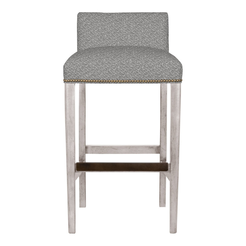 Gin Fizz Upholstered Stool with Solid Wood Frame, Yes, Perigold On The Lamb Newsprint, Dove Gray