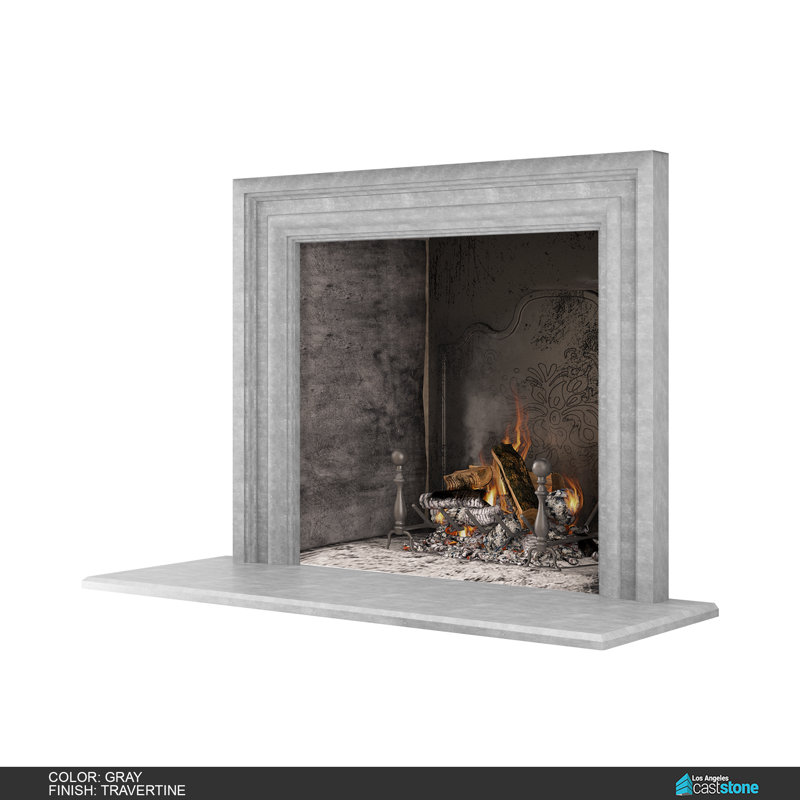 Monterey Fireplace Surround, Travertine Gray