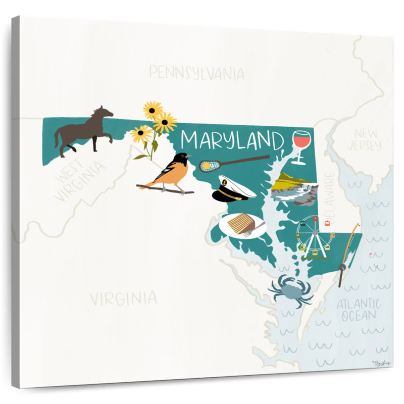 Aliaz Maryland Icons, 20" H x 20" W