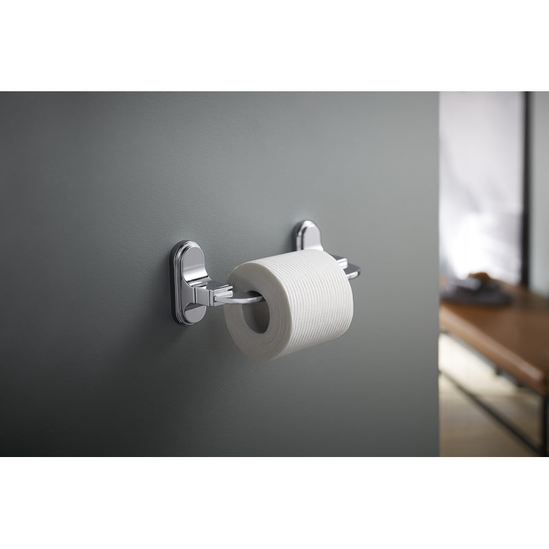 Industrial Toilet Paper Holder, Polished Chrome