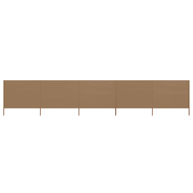 vidaXL 9-panel Wind Screen Camping Windbreak Privacy Screen Beach Shelter Fabric, Taupe, 74.8" H x 315" W