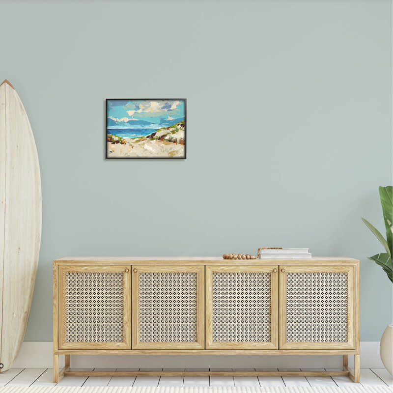 Abstrait, ciel de plage abstrait, art giclée par Trevor Copenhaver, L 20 po x H 16 po x P 1,5 po, Giclée encadrée noir minuit