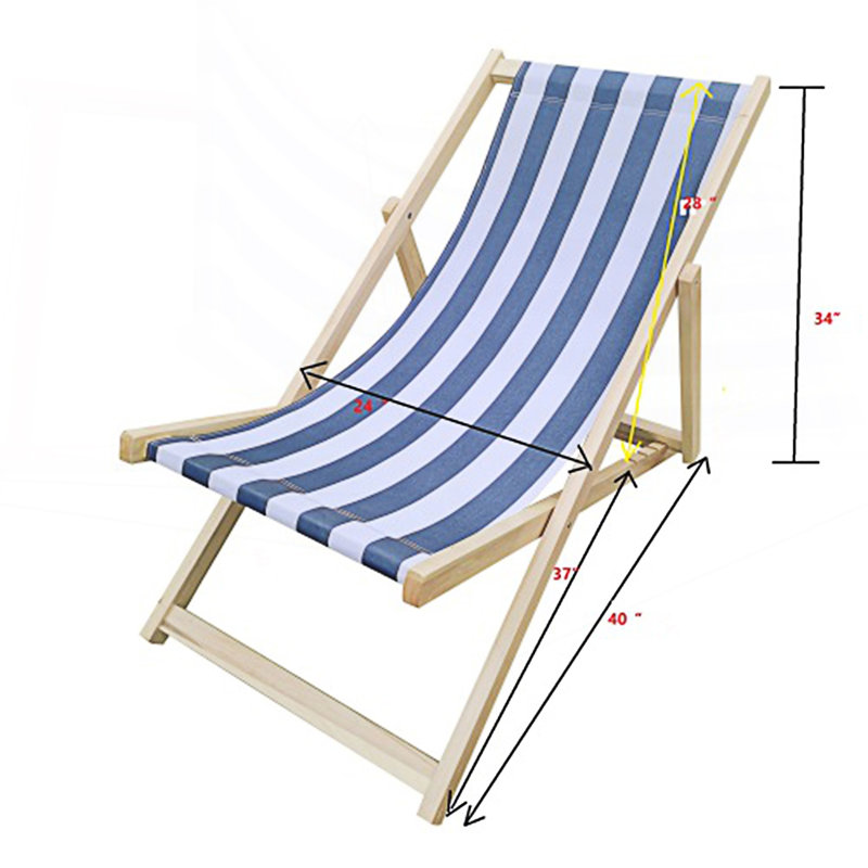 Sling Chair Stripe Broad, Folding Chaise Lounge Chair, Pool Lounge Chairs, 1