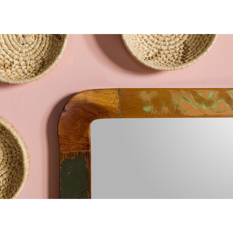Sixties Solid Wood Asymmetrical Mirror