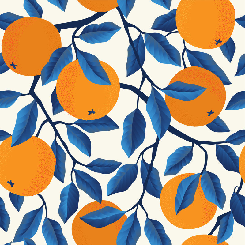 Abstract Autumn Seamless Pattern With Trees by Nadezda_Grapes - Wrapped Canvas Print, 30cm H x 30cm W 