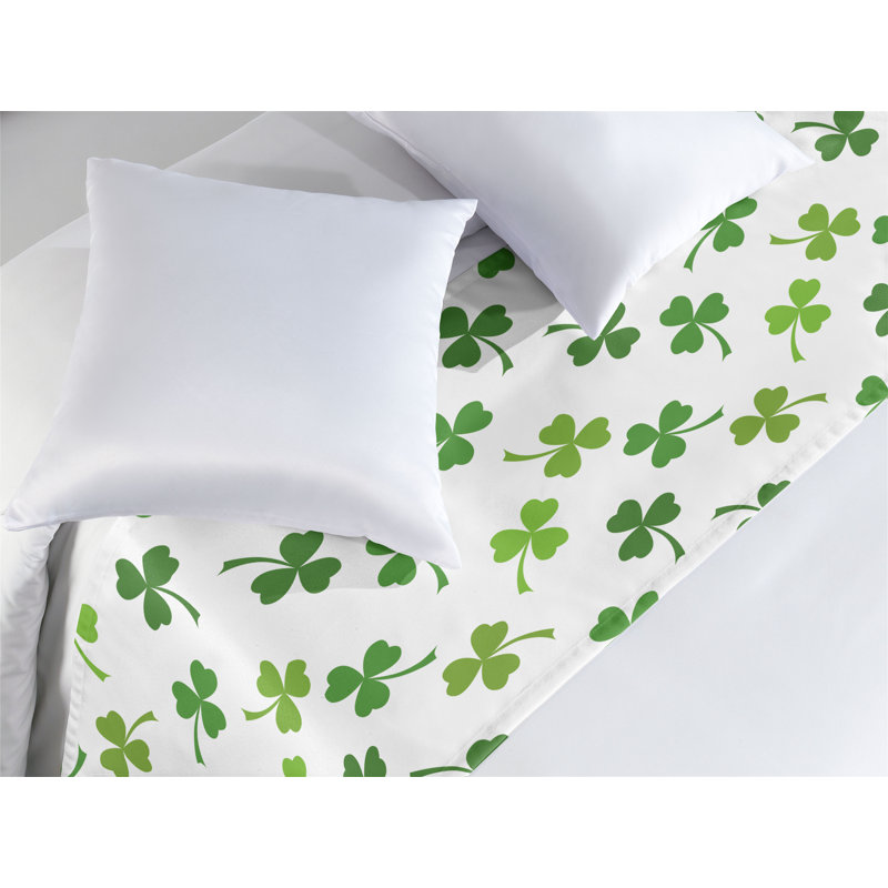 Tapis de lit Ambesonne St. Patrick's Day Shamrock vert lime multicolore, Très grand lit