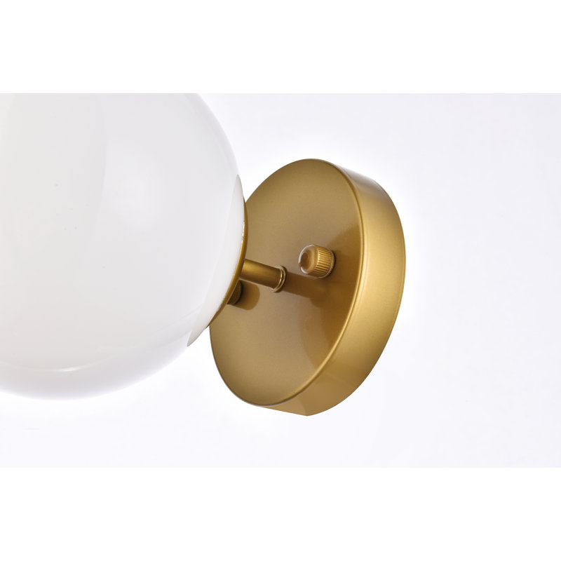 Plafonnier encastré à intensité variable 1 lumière Alijiah, Blanc givré, Laiton
