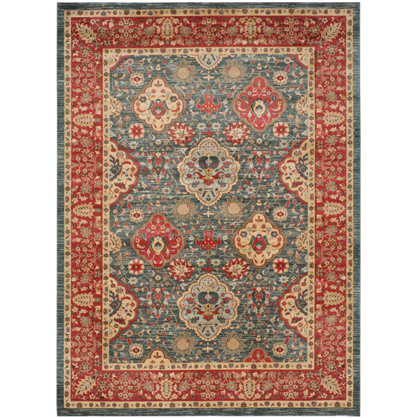 Astoria Grand Pennypacker Performance Navy/Red Rug & Reviews | Wayfair