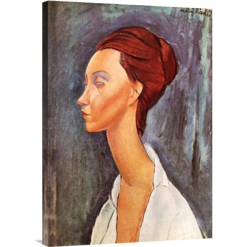 " Lunia Czechowska " by Amedeo Modigliani Painting Print, 30" H x 21" W x 1.5" D