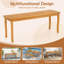 Ensemble de 6 chaises de patio et banc en bois d'acacia avec trou pour parasol 1,97 po PSC