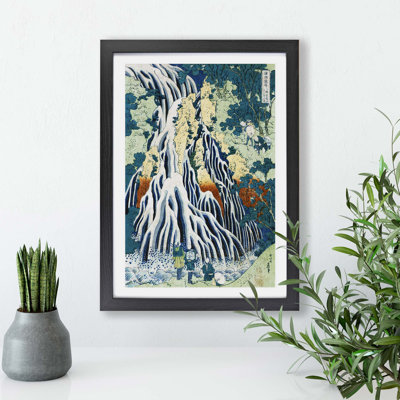 Shimotsuke Kurokami-Yama Kurifuri No Taki by Katsushika Hokusai - Framed Print