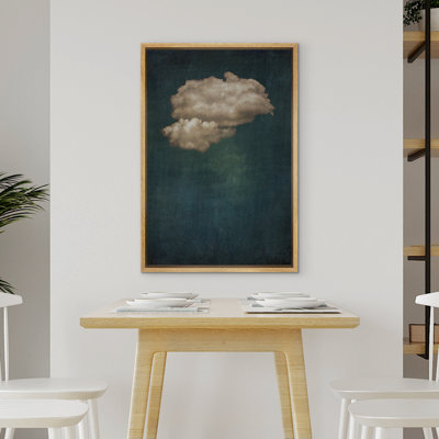 Œuvre de décoration murale minimaliste bleu marine foncé en nuage bicolore 1-IRS30