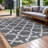 Aldo Reversible Plastic Gray White Outdoor Rug-1124367486