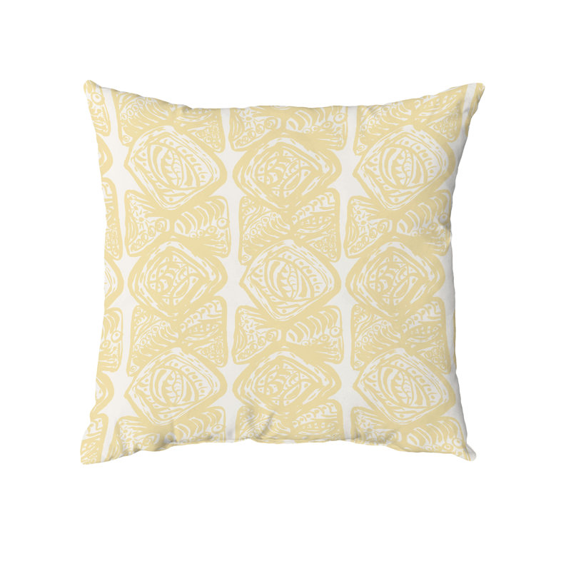 Housse et insert de coussin carré en coton, Jaune vif, 20 po X 20 po