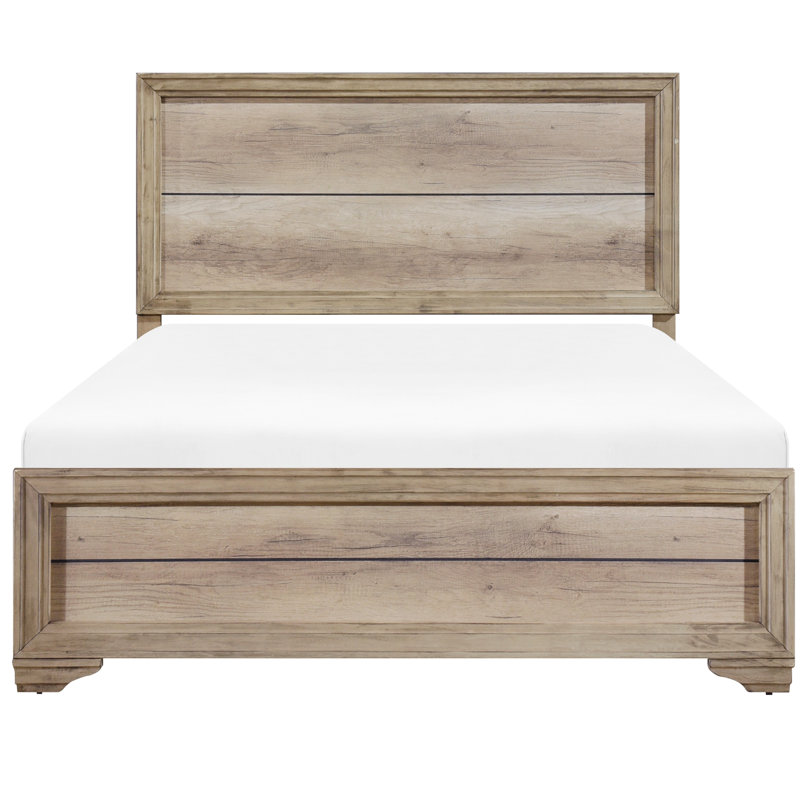 Lit simple pour un look de chambre à coucher moderne - fabrication de planche au fini naturel, Twin