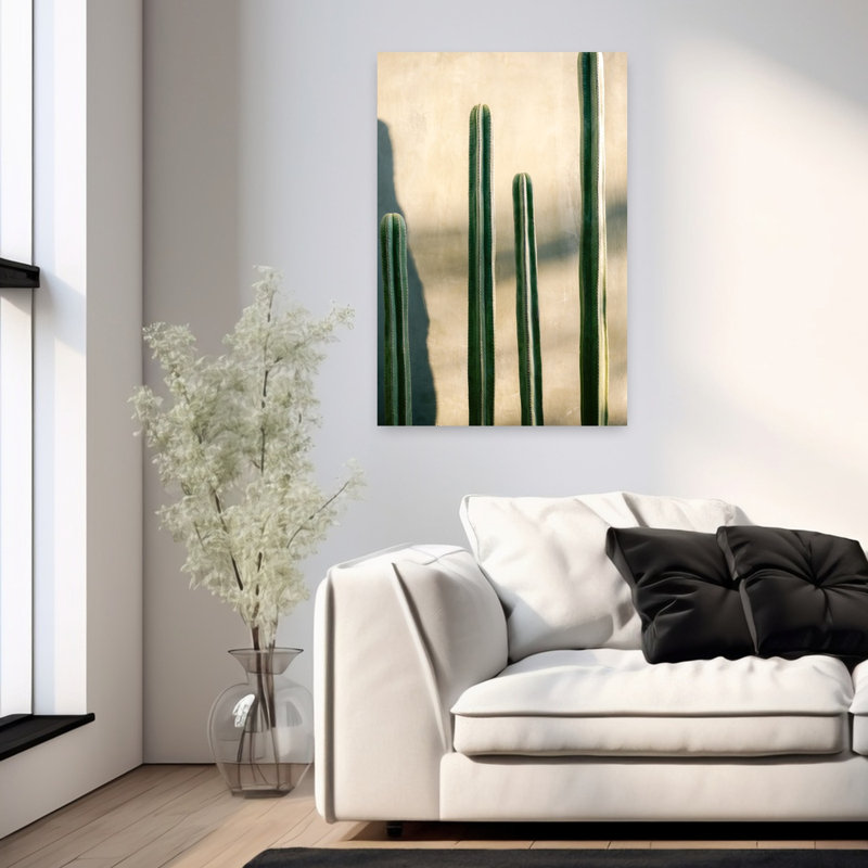 Oaxaca Shades of Green | Mexico travel photography Dramatic Abstract Cactus Nature City Wall Art Print 1 Piece Wrapped Canvas Wall Art