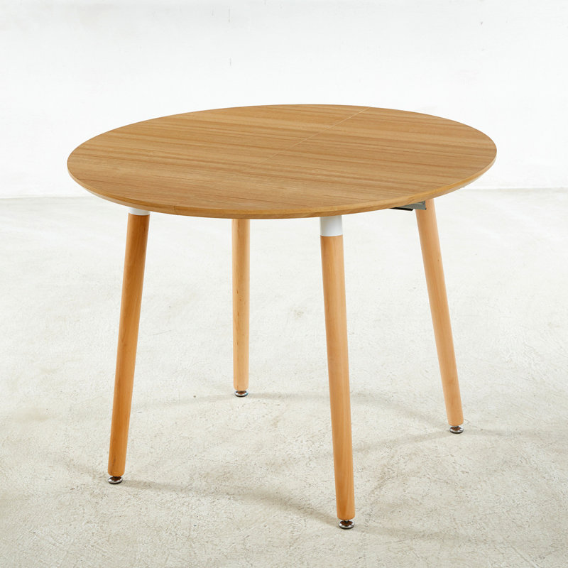 Table extensible, table à manger, table de bureau, table basse, pieds en bois, plateau en bois aggloméré, Naturel, Naturel