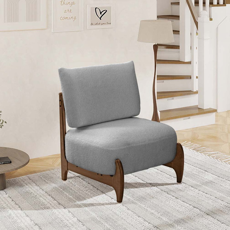 Chaise d'appoint rembourrée, Gris