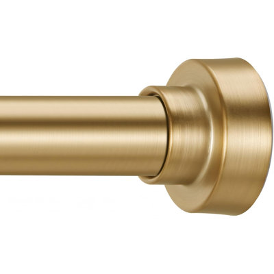 Barre de douche à ressort réglable de 86 à 208 cm (85 à 208 cm), sans perçage, antidérapante, antirouille, en acier inoxydable, idéale pour la salle de bain, la fenêtre ou le salon, couleur or.