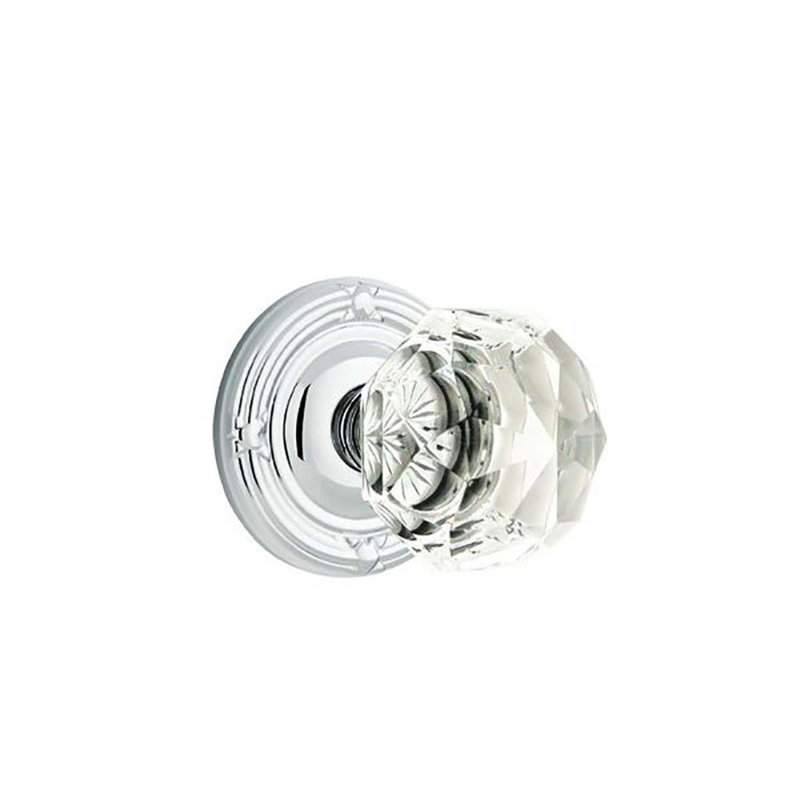 Double Dummy Diamond Crystal Knob with Ribbon & Reed Rose, Bright Chrome