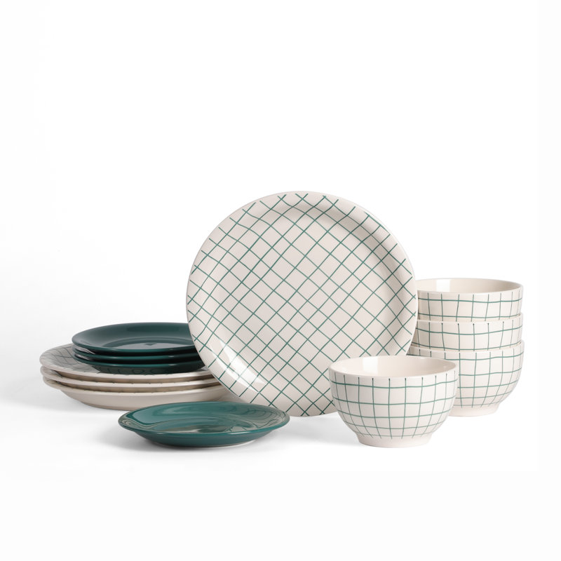 Stone Lain Ash 12-Piece Dinnerware Set Stoneware