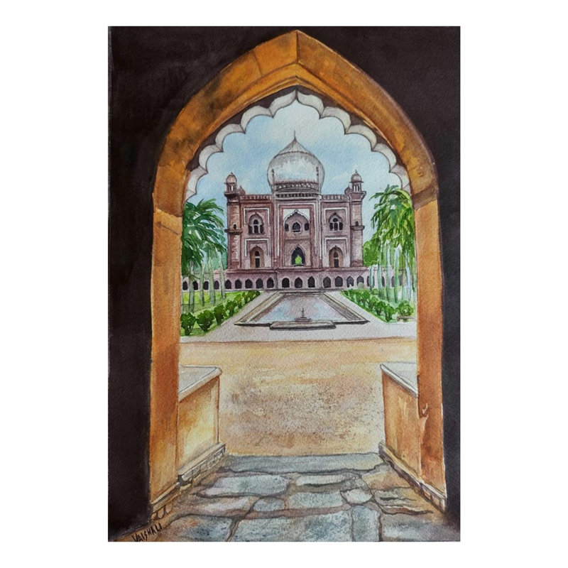 Entrée de la tombe de Safdarjung | Aquarelle sur papier | Par Vaishali Singh